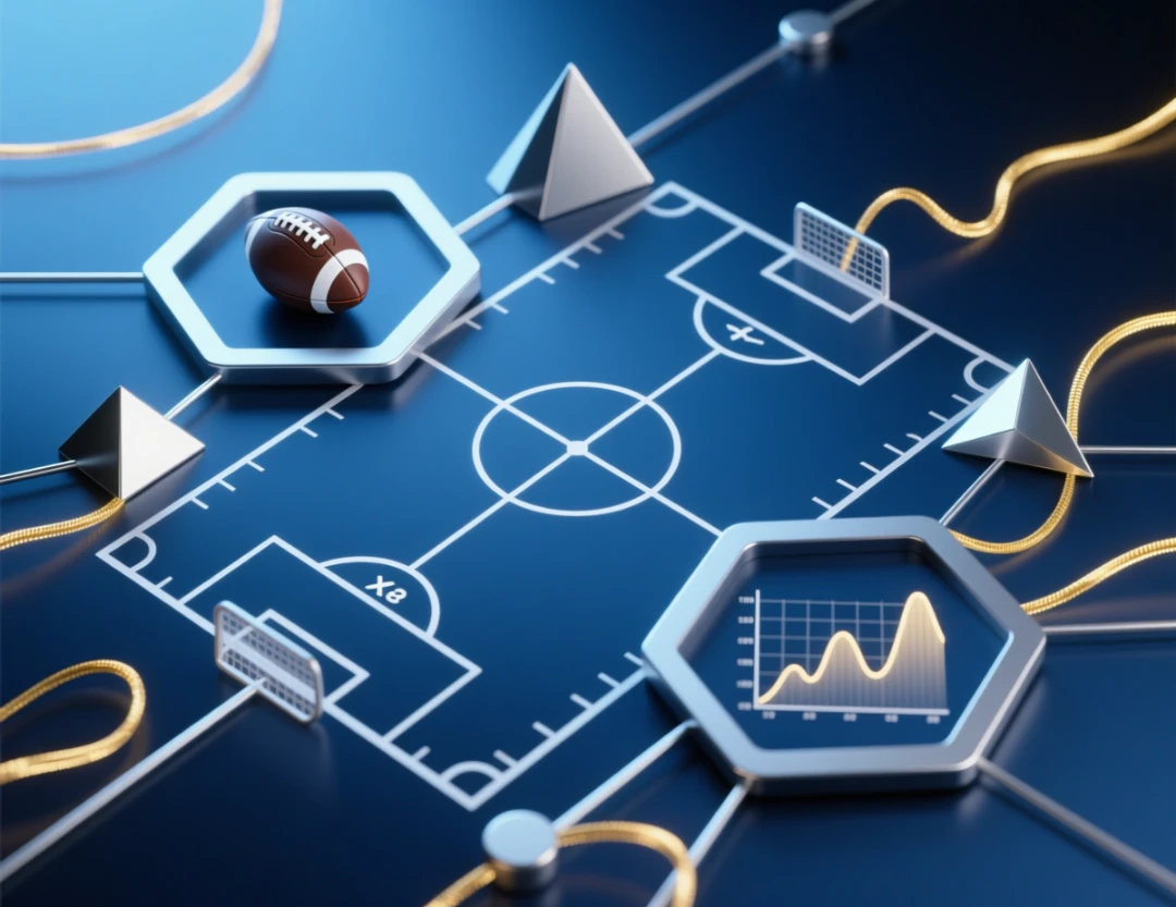 Abstract conceptual visualization representing strategic analytical approach to sports betting and data-driven decision making