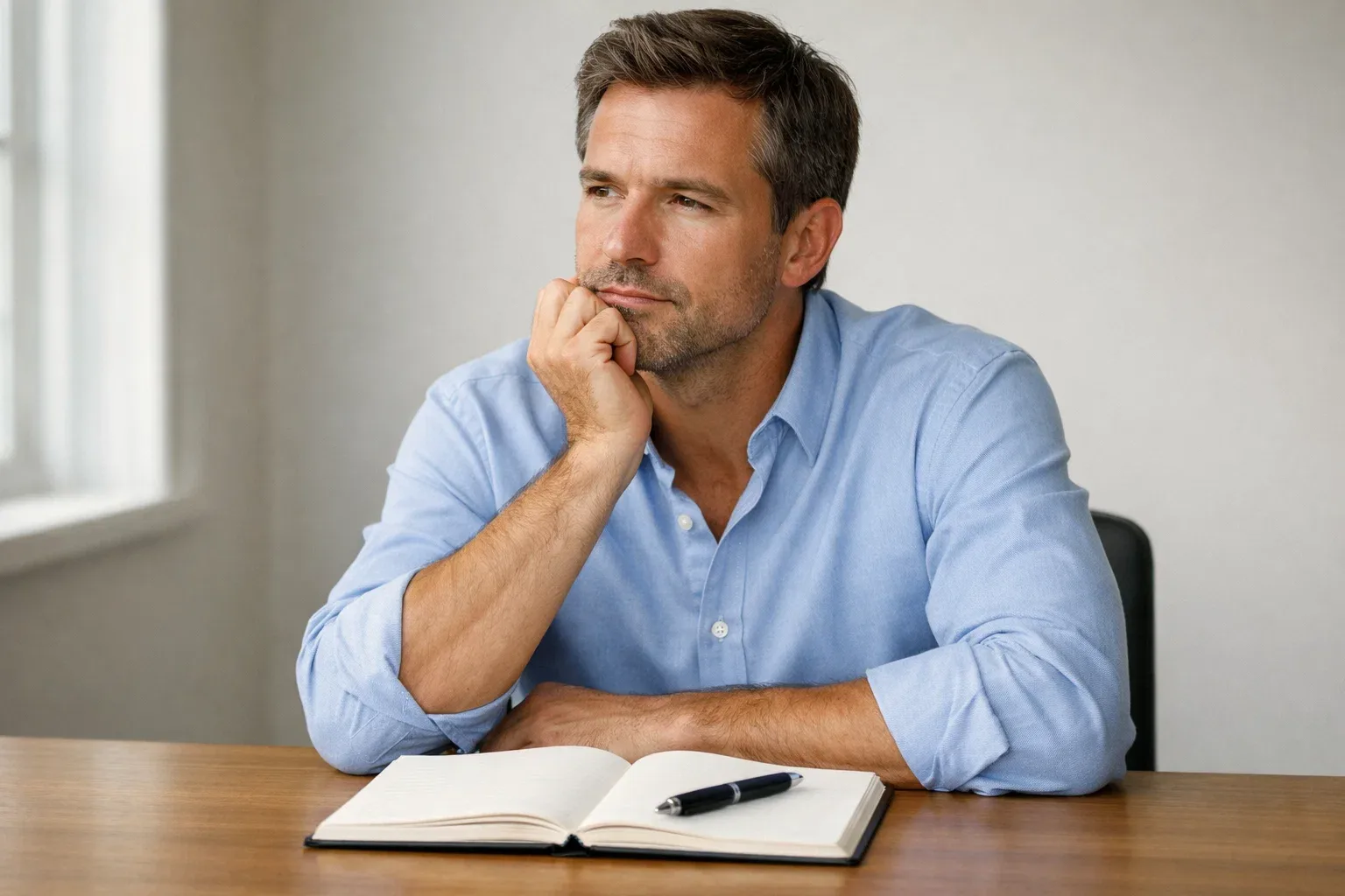 Person contemplating betting strategy at a desk