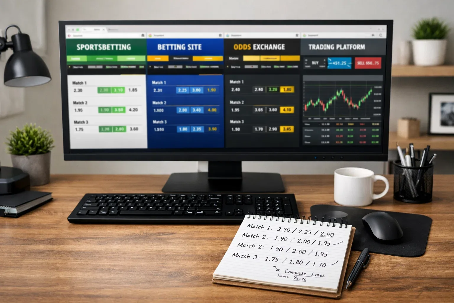 Desktop setup with multiple betting accounts open on different browser tabs