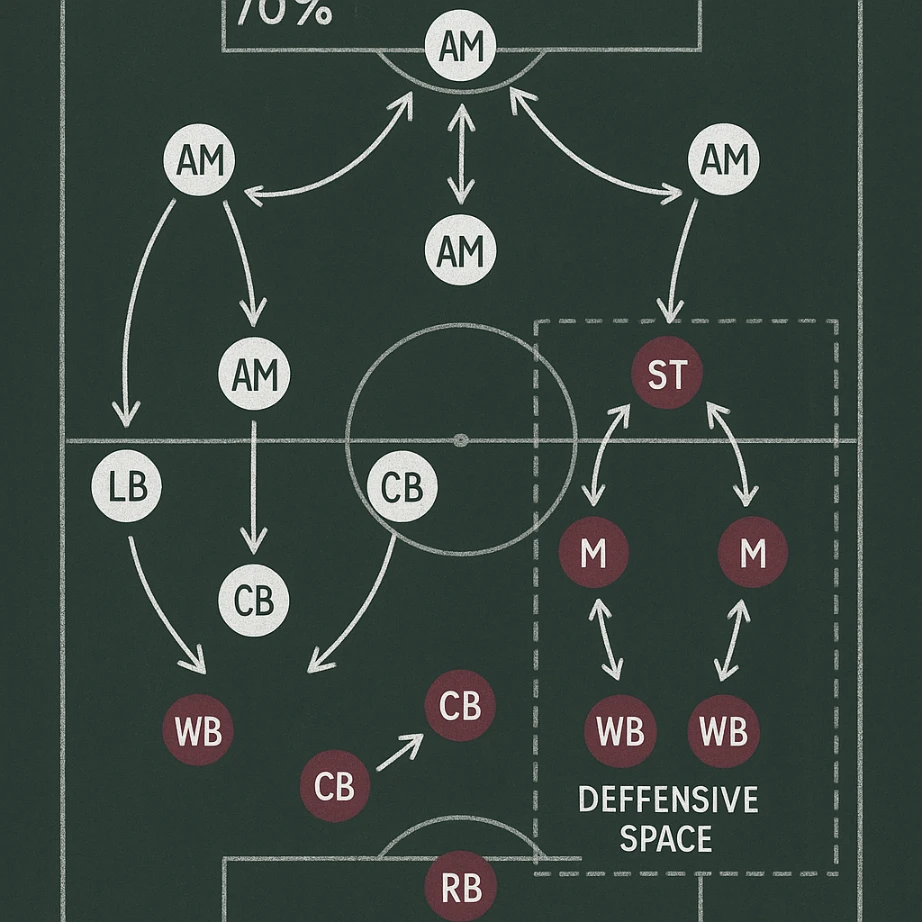 Tactical formation diagram showing defensive strategies and player positioning for Burnley and Leeds United match analysis